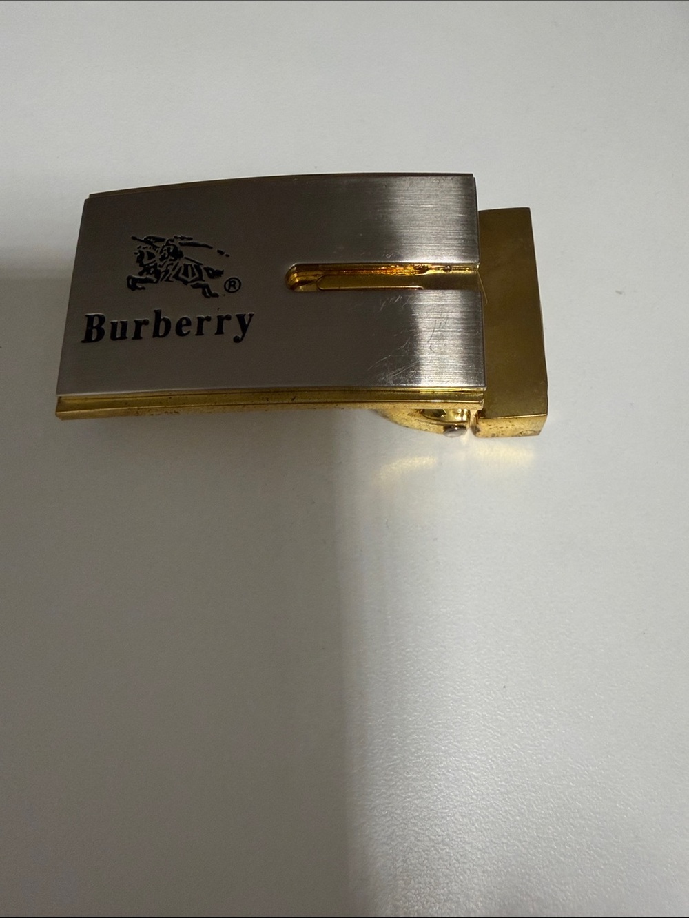 Vintage Burberry Men’s Two-Tone Gold & Silver Belt Buckle
